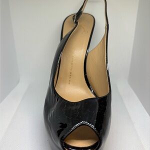 Giuseppe Zanotti Black Patent Leather Slingback Heels